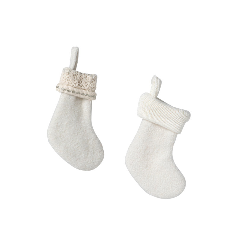12 Piece Fabric Christmas Hanging Stocking Ornaments