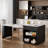 Kitchen Island With Extendable Dining Table, Power Outlet, 2 Drawers, 2 Side Open Shelves And Double-sized Storage Design
