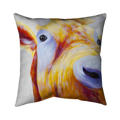 Colorful Country Cow Pillow | Bedroom Decor | Contemporary Style – Outdoor Throw Pillow with Insert, Weather-Resistant