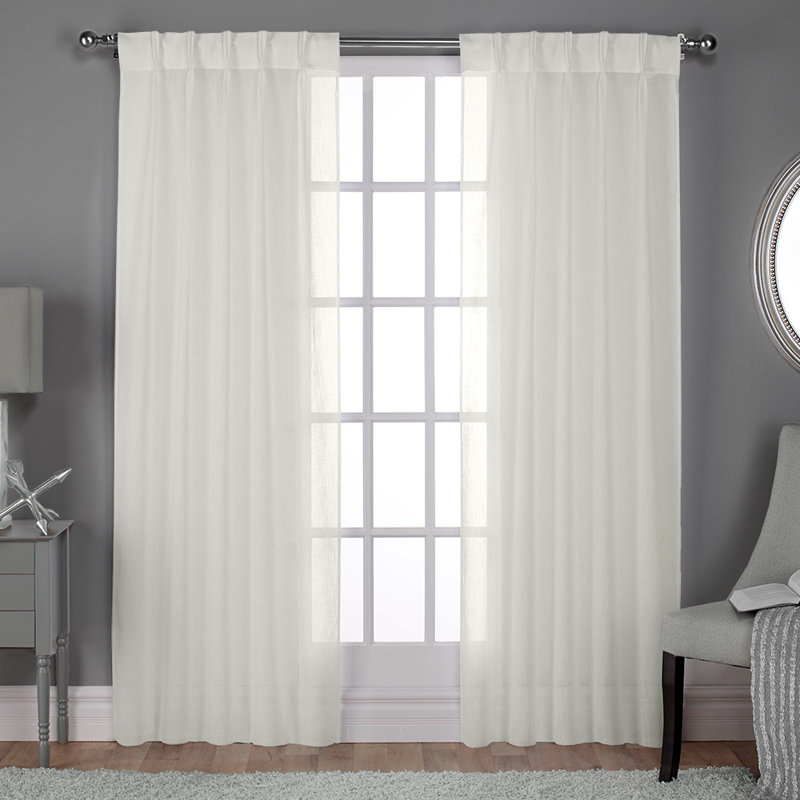 Lusetta Semi-Sheer Curtain Panel Pair, 30" W x 108" L, Snowflake