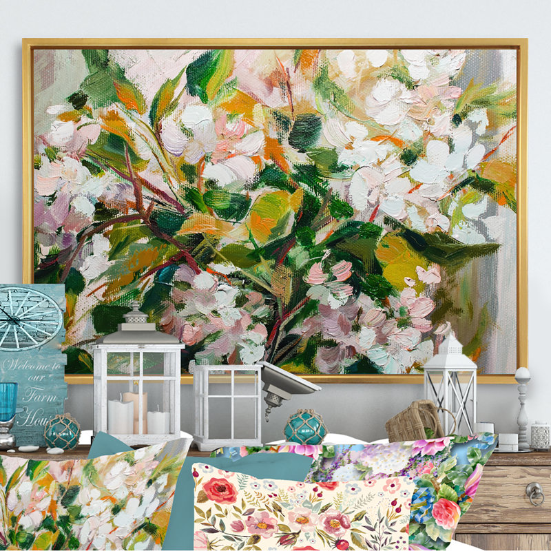 Impressionnisme - Impression sur toile avec cadre flottant, H 16 po x l 32 po x P 1 po, Cadre flottant doré