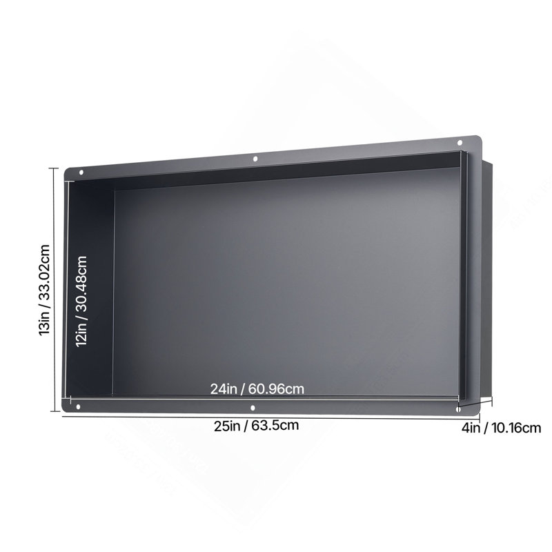 Shower Niche 13 X 25 X 4 Inch Frameless Recessed Shelf Stainless Steel