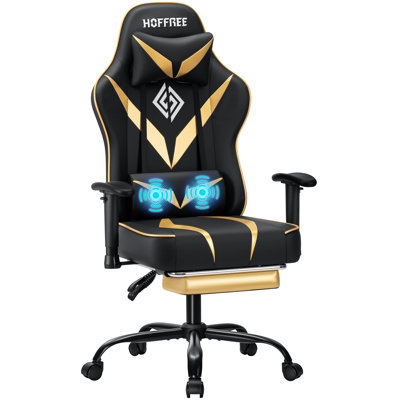 Ergonomic Massage Gaming Chair With Adjustable Armrests