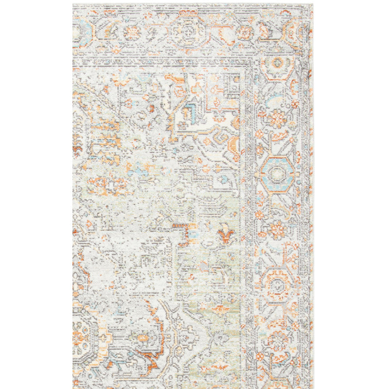 Oriental Sage/Beige Area Rug, Rectangle 5'3" x 7'7"