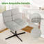 Fauteuil de bureau sans accoudoirs, siège croisé, recouvert de polaire d'agneau, hauteur 77,5-90 cm
