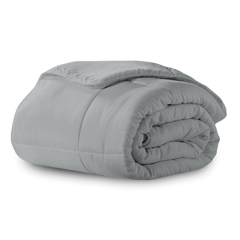 Brushed Cozy Touch Microfiber Down-Alternative Comforter, King, Gray
