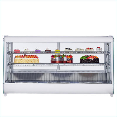 Vitrine de réfrigérateur de comptoir de 8,1 pieds cubes, réfrigérateur à dessert anti-buée avec verre trempé double couche, 2 tablettes réglables et contrôle de température numérique pour la boulangerie, le café
