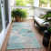 Machine Washable Indoor/Outdoor Claudian ACN1558 Teal Rug