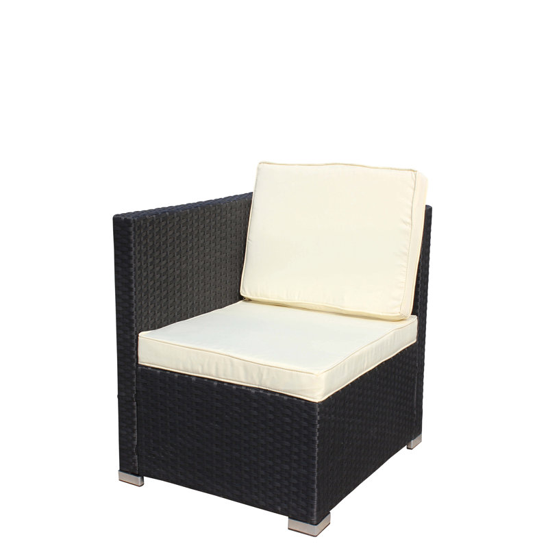 Ensemble de canapé d'extérieur en osier et table basse 5 pièces, ensemble de meubles de patio et canapé d'extérieur (coussin beige)