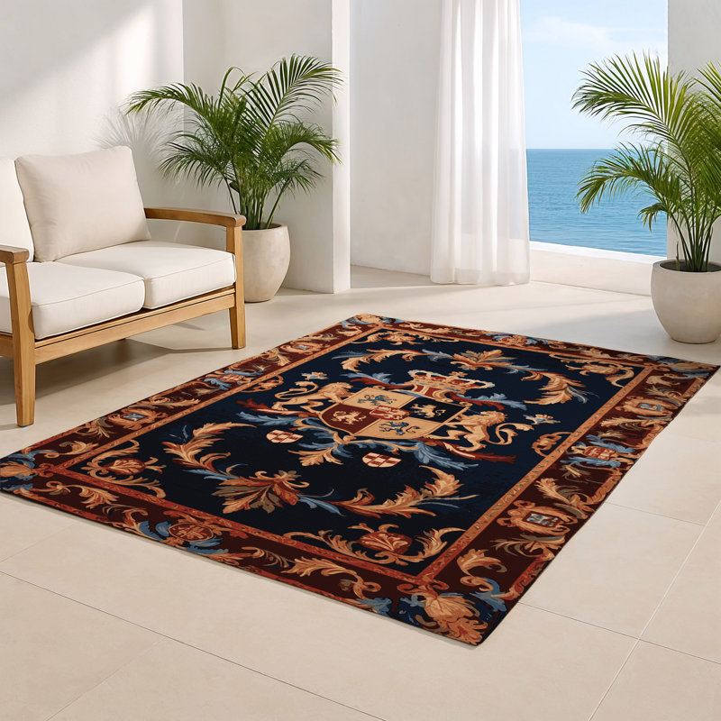 Tapis mauve d'intérieur et d'extérieur French French, Rectangulaire 8 pi x 10 pi