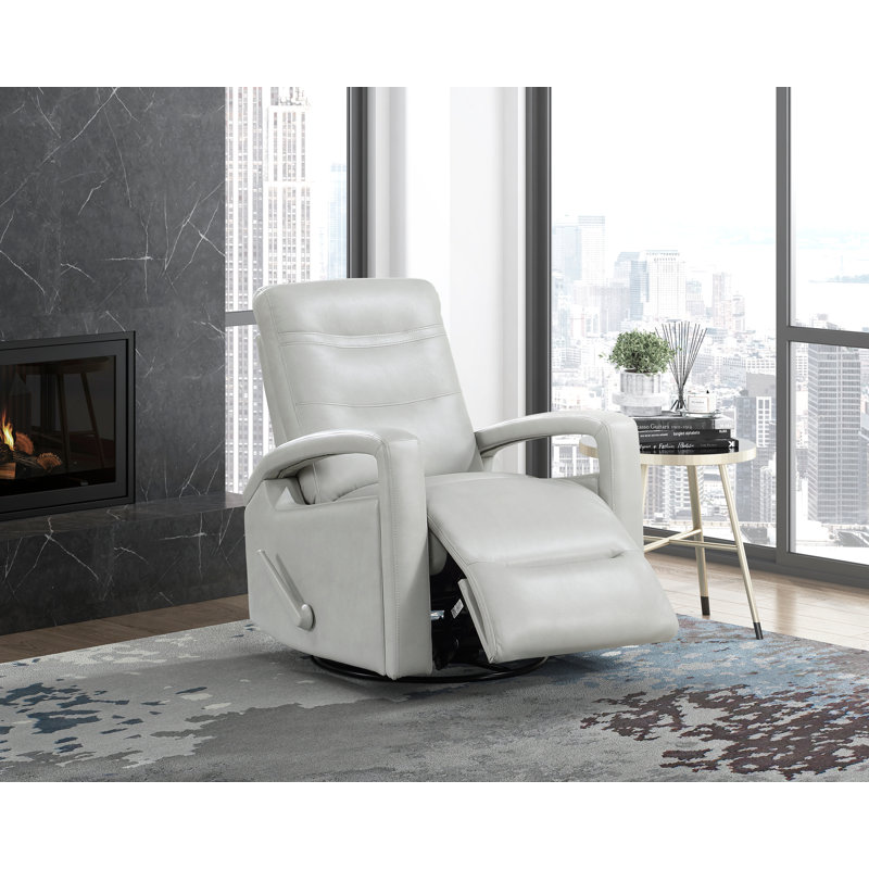 Fauteuil inclinable et pivotant respirant en similicuir, Fumée