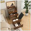 Bureau de coiffeuse 3-en-1 avec miroir lumineux et tabouret de rangement