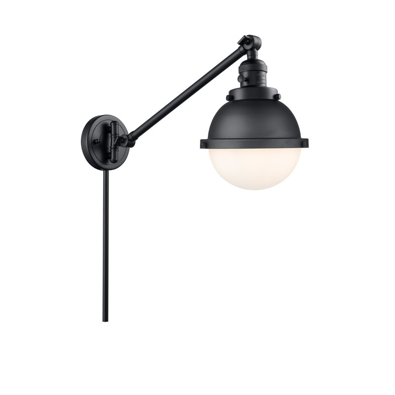 Bras pivotant en acier, Noir mat, DEL