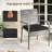  3 Pieces Patio Furniture Set PE Rattan Porch Chairs w/ 2-Tier Table Black-672592322
