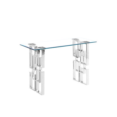 Mancia 50'' Glass Top Console Table