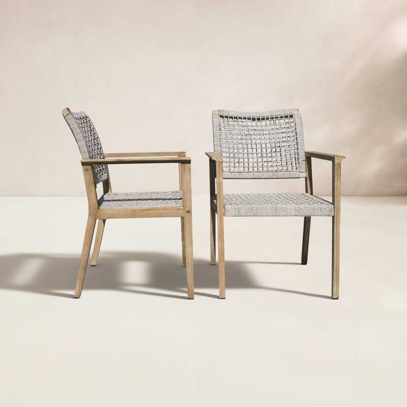 Chaise de salle à manger d'extérieur Fleur Eucalyptus and Rope