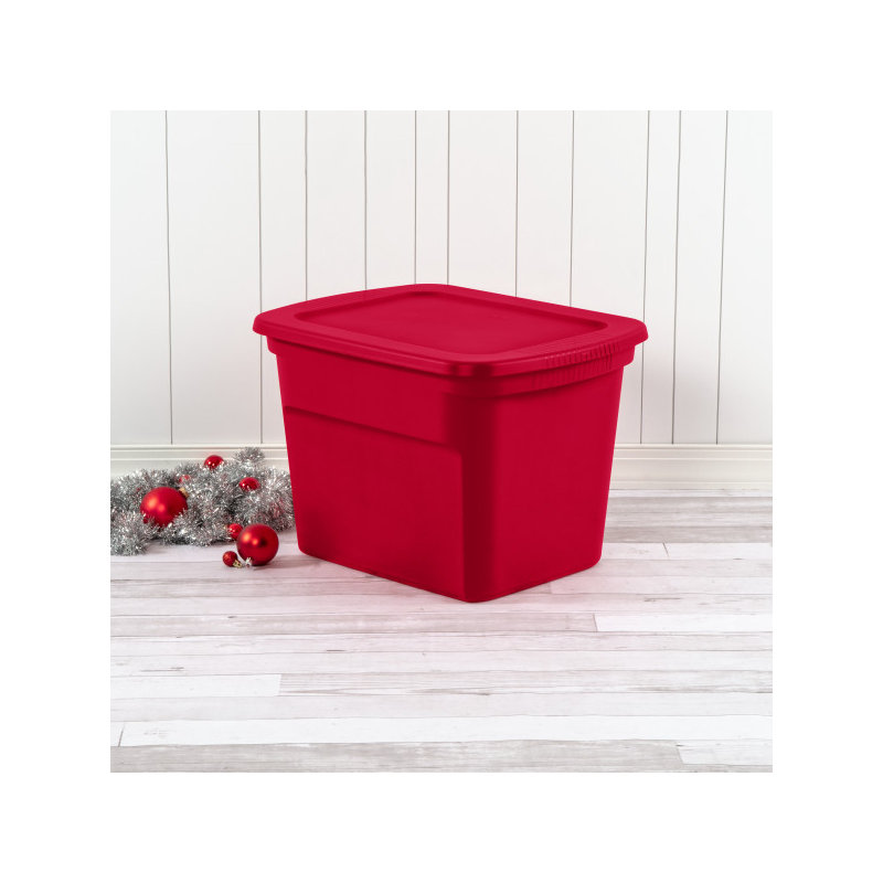 Bac de rangement en plastique Stérilite, Rouge, 72 pte, 16