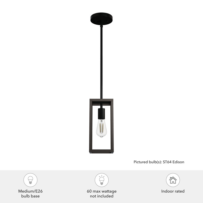 Squire Manor 1 - Light Rectangle Mini Pendant, Matte Black
