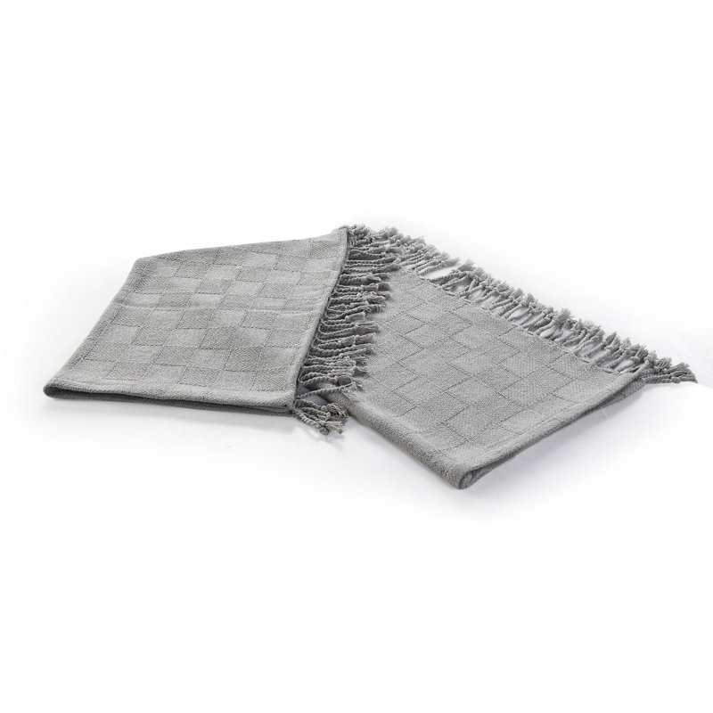 Heather Madiera Luxurious Cotton Throw, 60" x 50", Light Gray