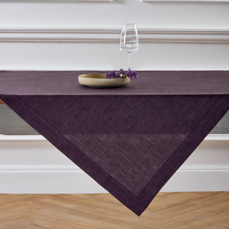 100% Pure Linen Table Throw - Athena, Grape