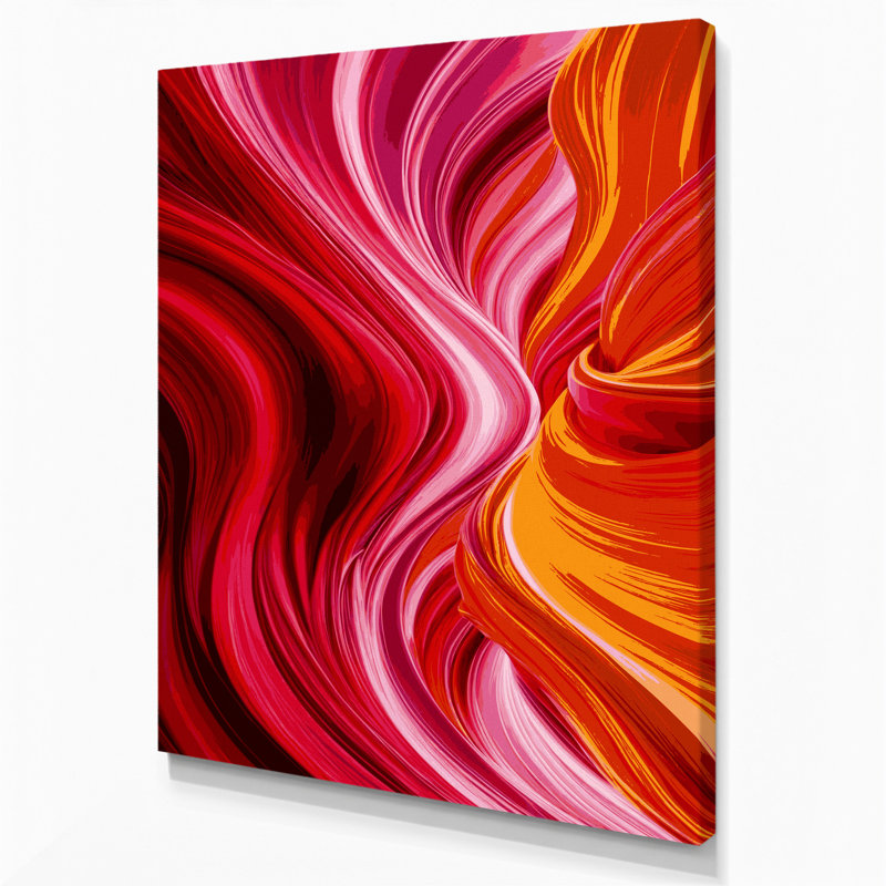 Digital Abstraction 9 Red Canvas Wall Art