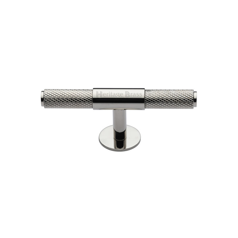 Heritage Cabinet Knob Knurled Fountain Design, Polished Nickel, 6cm H x 2cm W x 3.4cm D