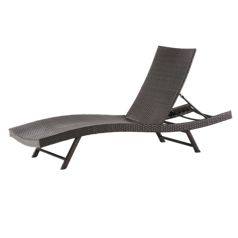 Chaise d'extérieur confortable - métal, brun multi, dossier réglable et finition multi