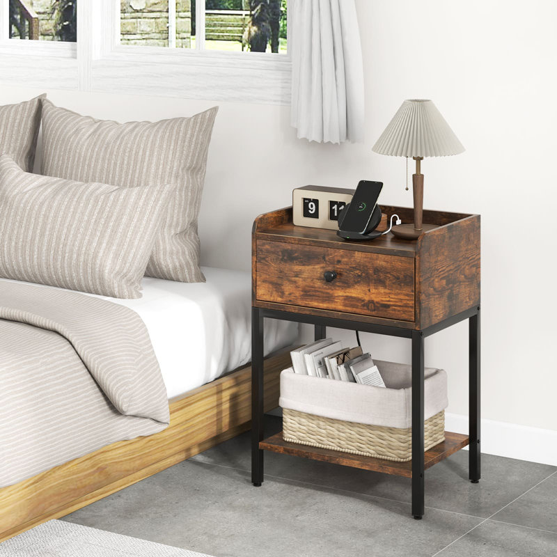 42cm W Manufactured Wood Bedside Table