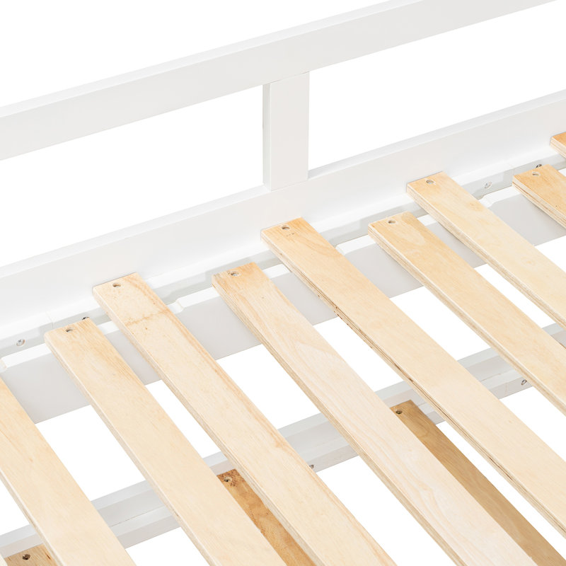 Lit de jour en bois avec couchette, Blanc