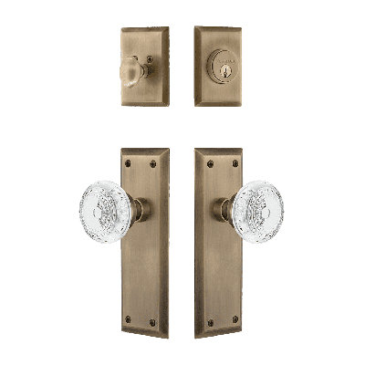 Nostalgic Warehouse New York Entry Set with Crystal Meadows Knob