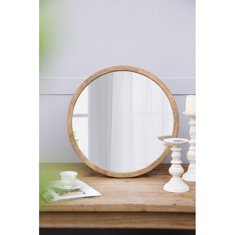 Miroir mural 20 "x 20" avec cadre en bois, Brun