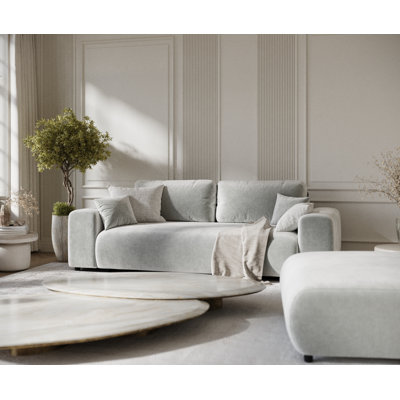 Three-seater square arm sofa