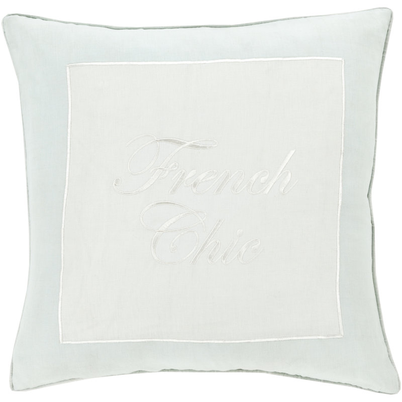Throw Pillow, 20" x 20", Sea Foam/White, Pillow Cover Only - No Insert