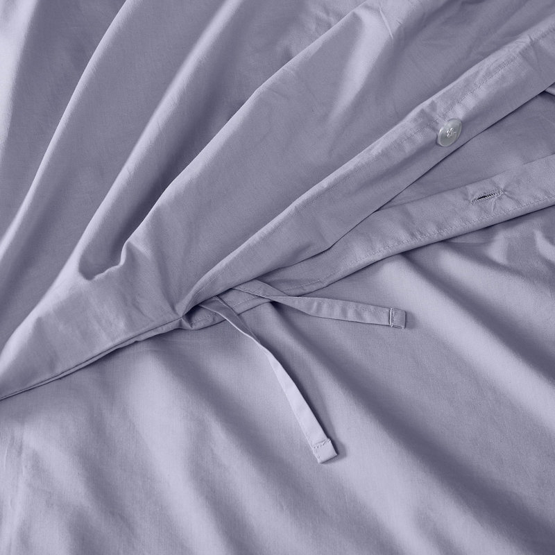 Brooklyn Loom Classic Cotton Duvet Sets, Queen Duvet Cover + 2 Stardard Shams, Purple