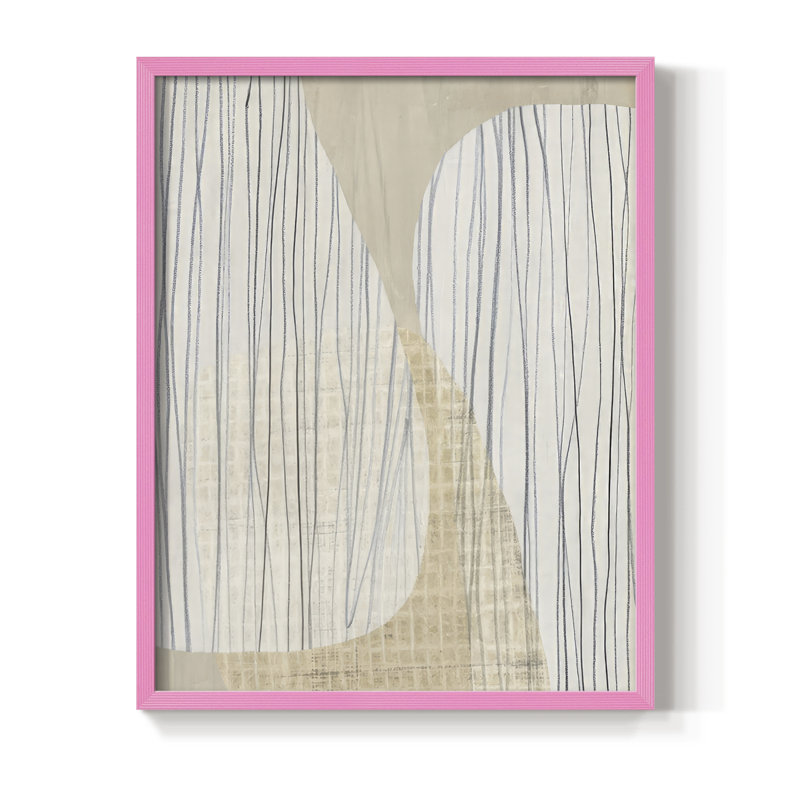 Paper Stones I Framed Print - Solid Wood, 21" H x 17" W, Pink Framed