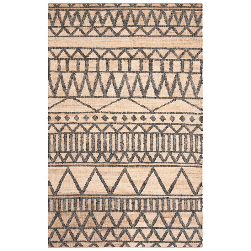 Tapis en jute / coton Heer tissé à la main Heer, Rectangle 3 pi x 5 pi