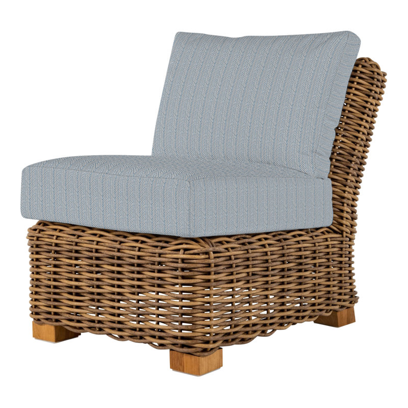 Montauk Patio Chair with Cushions, No Welt, Avila Natural White, Standard Plus