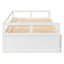 Lit de jour extensible avec couchette, lit de jour en bois avec couchette, blanc