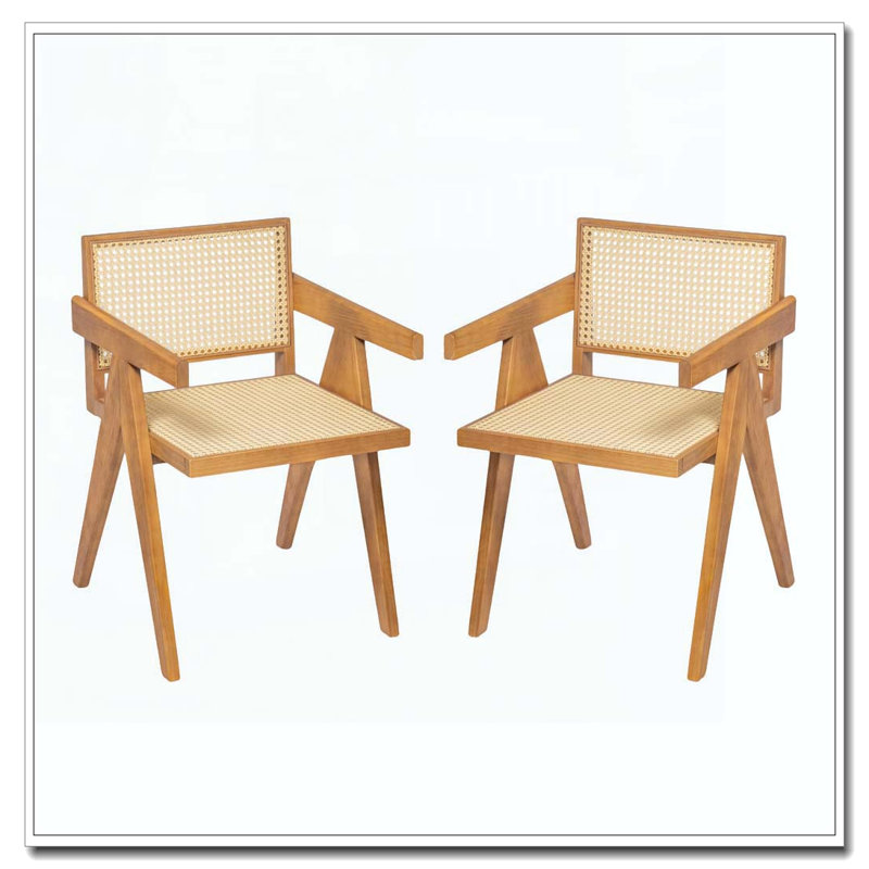 Chaise avec accoudoirs, Naturel