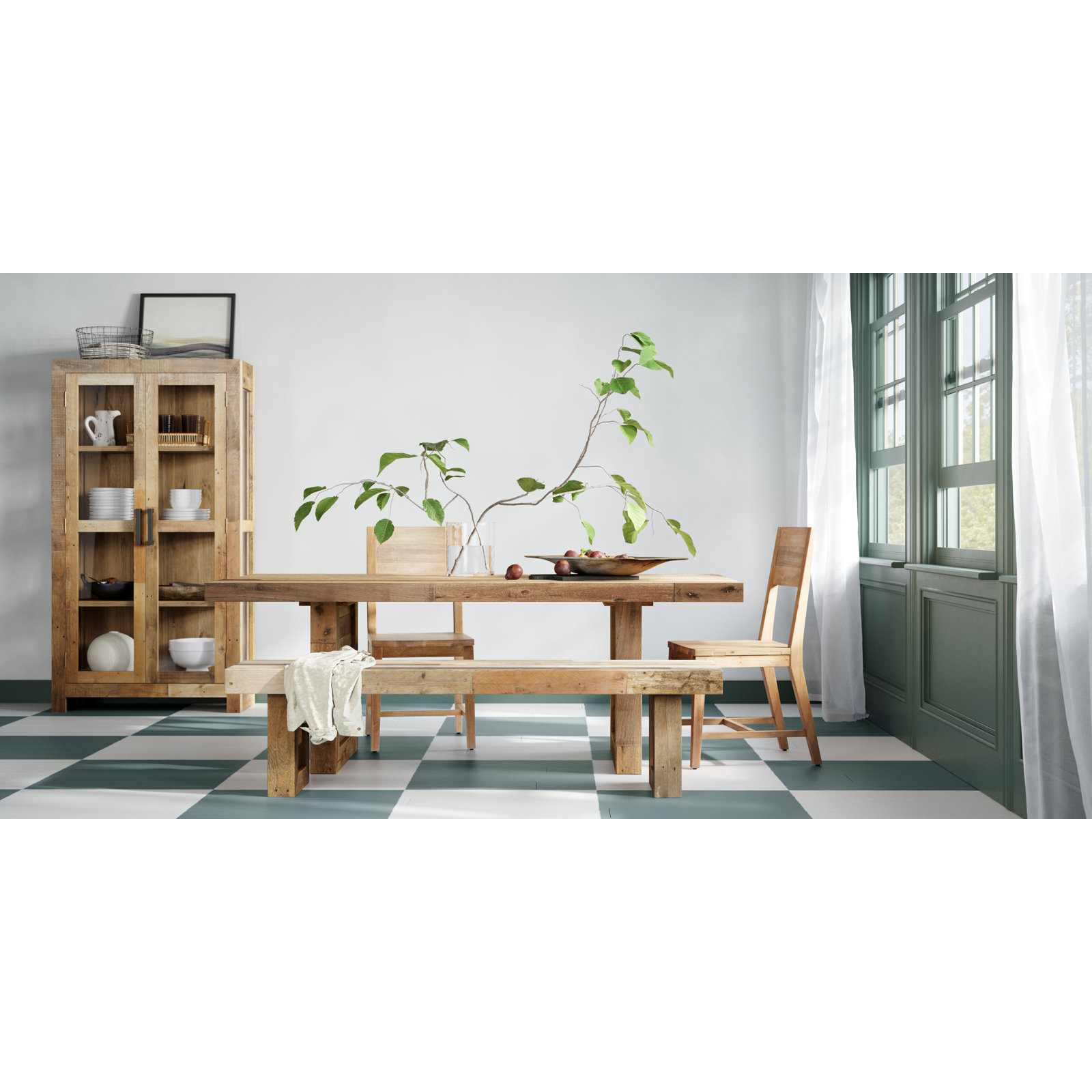 Lafond 8 Piece Solid Wood Dining Set, 18" H x 71" W x 15" D