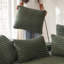 Canapé-lit 78,5 pouces en velours côtelé semi-circulaire 2 en 1, avec coussin pour le cou et cinq coussins décoratifs dans le salon-665653070