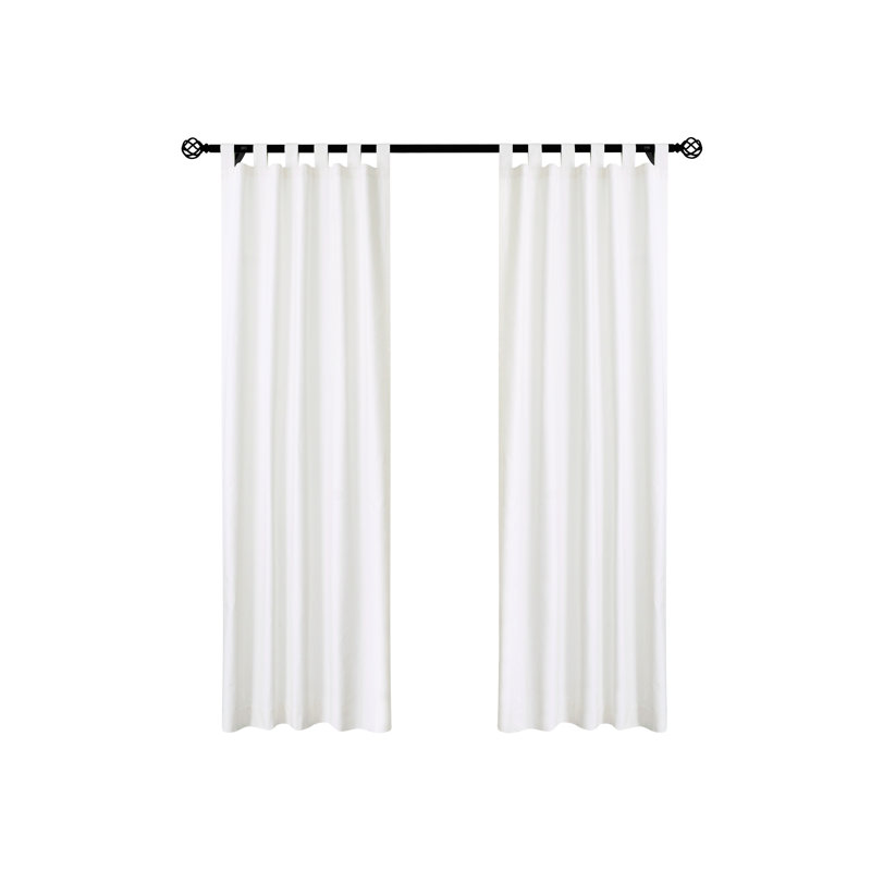 Mcgowen 100% Cotton Solid Room Darkening Thermal Tab Top Curtain Panel, White, 40" W X 72" L