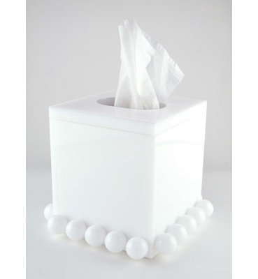 Lucite Tissue Box w/Lid Bubble