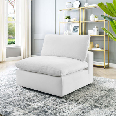 Chaise sans accoudoirs en velours rembourré Commix