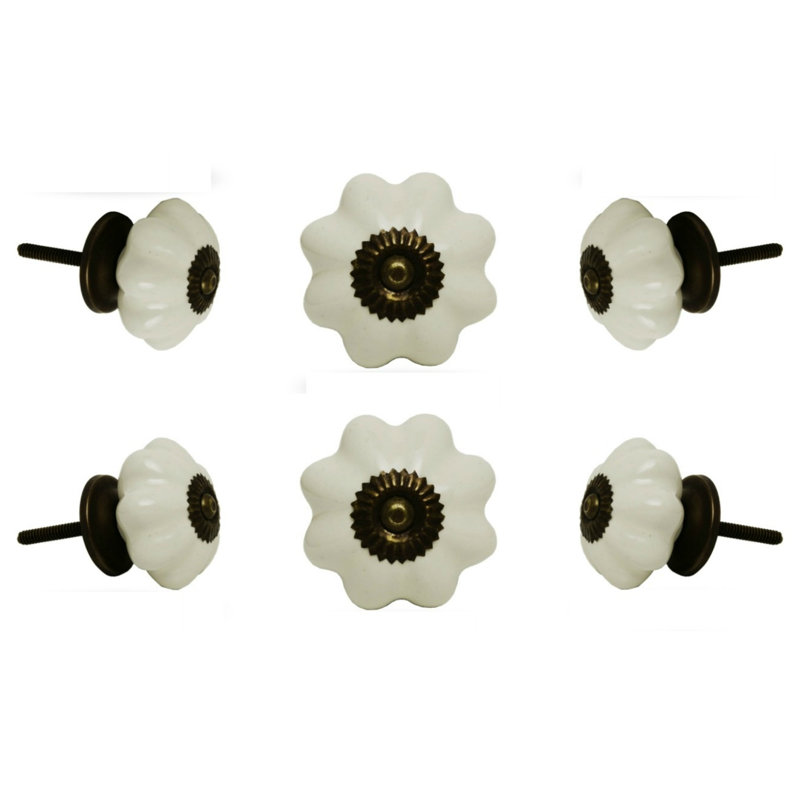 Multipack de boutons de fantaisie surdimensionnés de 1,6 po de longueur, Blanc antique / bronze