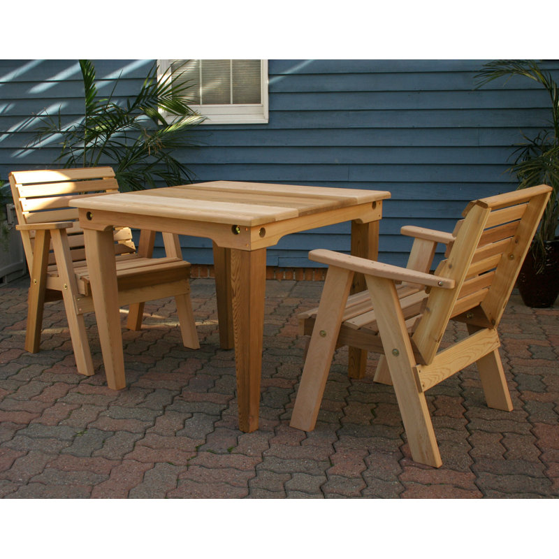 Ensemble de table de pub en bois massif 3 pièces Sabatino