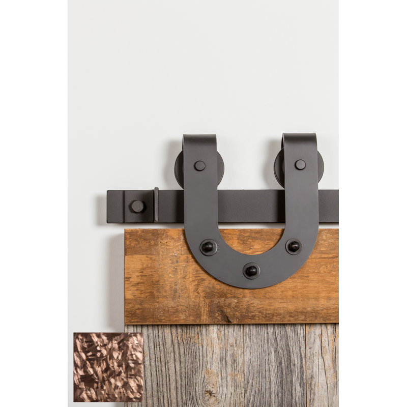 Ensemble de quincaillerie pour porte de grange simple Horseshoe, 84, Cuivre usiné