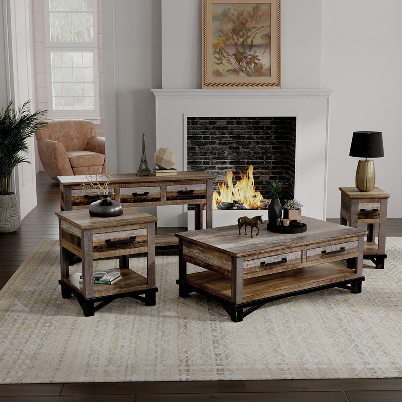 Sabetha Solid Wood End Table with Storage