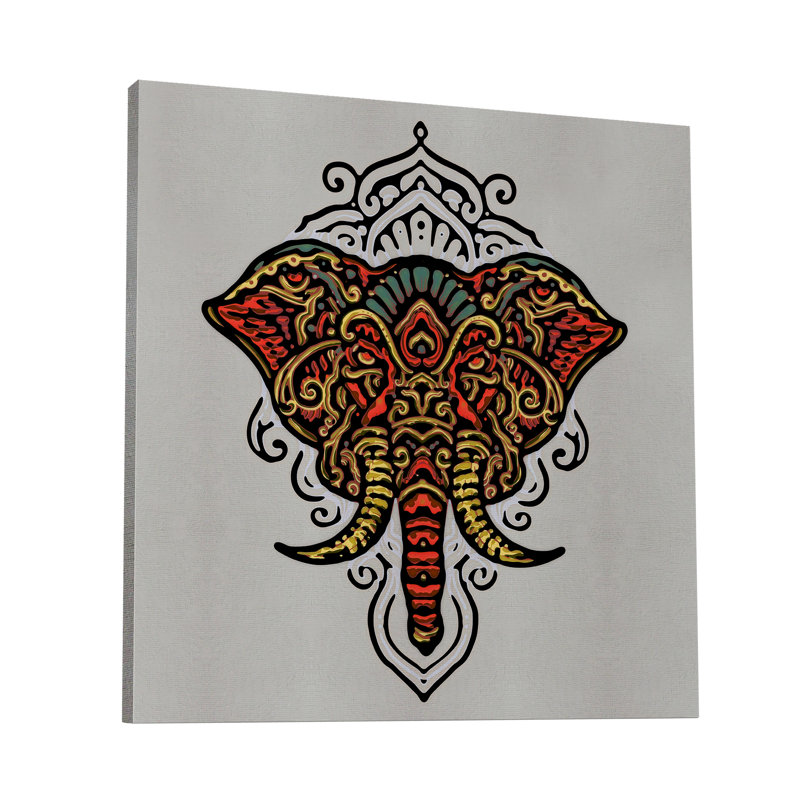 " Boho Elephant 161 ", 24" H x 24" W x 1.5" D