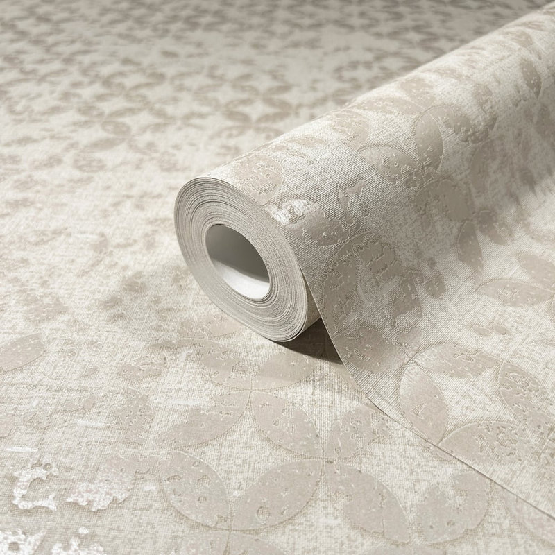 City Romance Collection Stippled Geometric Wallpaper Roll, Beige